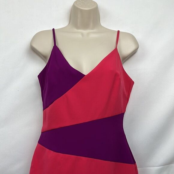 Nicole Miller Pink and Purple Asymmetrical dress size 4 - Picture 5 of 16